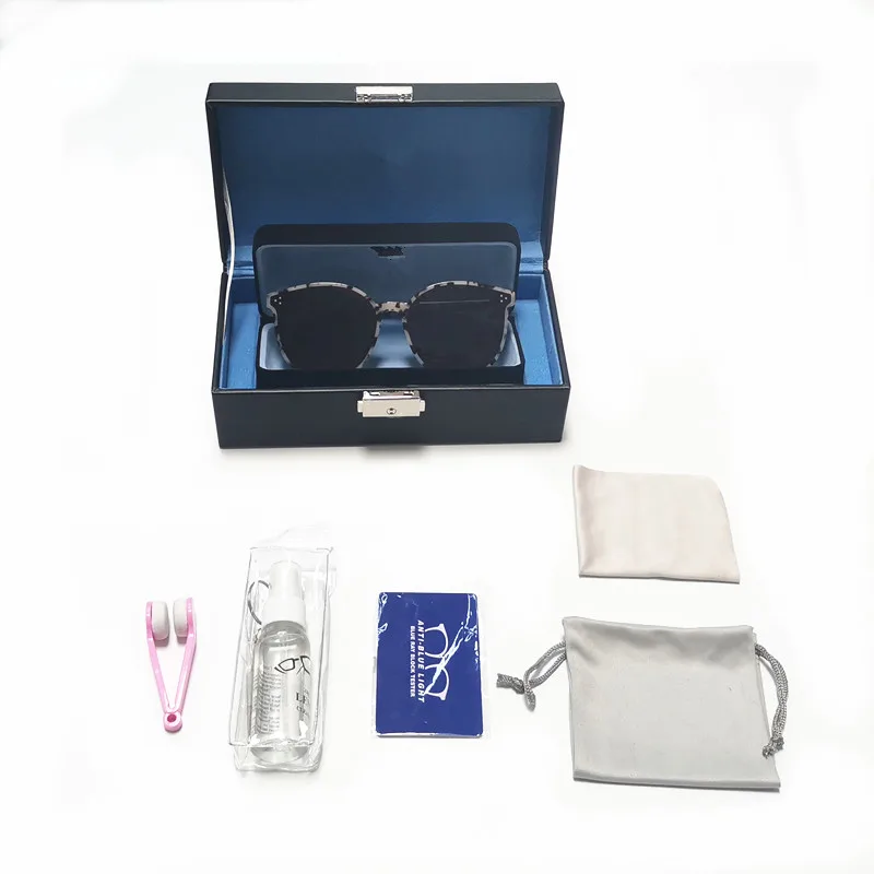 Glasses Case Combination Set eyewear Case Glasses Cloth Glasses Bag Glasses Cleaning Spray Eyewear Case Set - 3